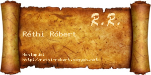 Réthi Róbert névjegykártya